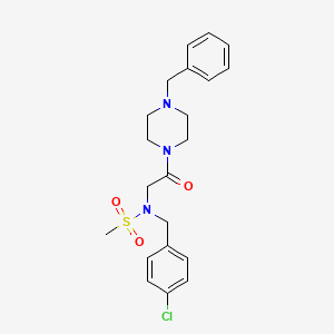 molecular formula C21H26ClN3O3S B5142993 N-[2-(4-benzyl-1-piperazinyl)-2-oxoethyl]-N-(4-chlorobenzyl)methanesulfonamide 