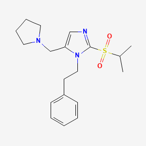 molecular formula C19H27N3O2S B5143017 2-(isopropylsulfonyl)-1-(2-phenylethyl)-5-(1-pyrrolidinylmethyl)-1H-imidazole 