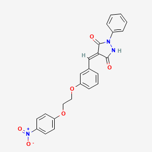 molecular formula C24H19N3O6 B5143060 4-{3-[2-(4-nitrophenoxy)ethoxy]benzylidene}-1-phenyl-3,5-pyrazolidinedione 