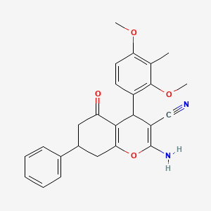 2-amino-4-(2,4-dimethoxy-3-methylphenyl)-5-oxo-7-phenyl-5,6,7,8-tetrahydro-4H-chromene-3-carbonitrile
