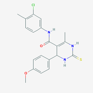 molecular formula C20H20ClN3O2S B5143092 N-(3-chloro-4-methylphenyl)-4-(4-methoxyphenyl)-6-methyl-2-thioxo-1,2,3,4-tetrahydro-5-pyrimidinecarboxamide 