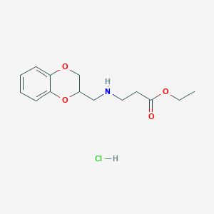 molecular formula C14H20ClNO4 B5143099 ethyl N-(2,3-dihydro-1,4-benzodioxin-2-ylmethyl)-beta-alaninate hydrochloride 