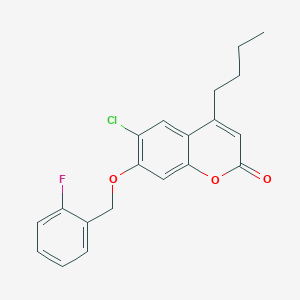 molecular formula C20H18ClFO3 B5143136 4-butyl-6-chloro-7-[(2-fluorobenzyl)oxy]-2H-chromen-2-one 