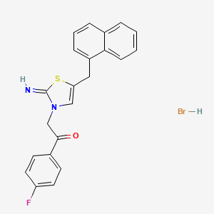 molecular formula C22H18BrFN2OS B5143159 1-(4-fluorophenyl)-2-[2-imino-5-(1-naphthylmethyl)-1,3-thiazol-3(2H)-yl]ethanone hydrobromide 