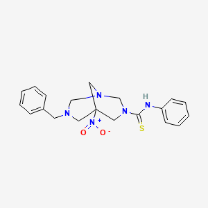 molecular formula C20H23N5O2S B5143165 7-benzyl-5-nitro-N-phenyl-1,3,7-triazabicyclo[3.3.1]nonane-3-carbothioamide 