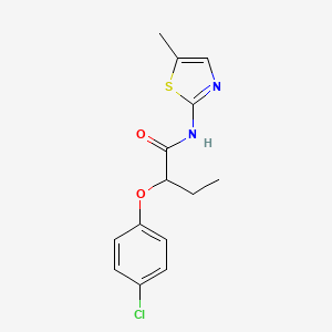 molecular formula C14H15ClN2O2S B5143173 2-(4-chlorophenoxy)-N-(5-methyl-1,3-thiazol-2-yl)butanamide 