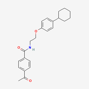 molecular formula C23H27NO3 B5143184 4-acetyl-N-[2-(4-cyclohexylphenoxy)ethyl]benzamide 