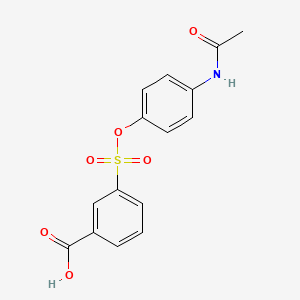 molecular formula C15H13NO6S B5143199 3-{[4-(acetylamino)phenoxy]sulfonyl}benzoic acid 