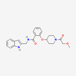 molecular formula C24H27N3O4 B5143207 N-(1H-indol-2-ylmethyl)-2-{[1-(methoxyacetyl)-4-piperidinyl]oxy}benzamide 