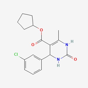 molecular formula C17H19ClN2O3 B5143226 cyclopentyl 4-(3-chlorophenyl)-6-methyl-2-oxo-1,2,3,4-tetrahydro-5-pyrimidinecarboxylate CAS No. 5606-77-9