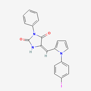 molecular formula C20H14IN3O2 B5143242 5-{[1-(4-iodophenyl)-1H-pyrrol-2-yl]methylene}-3-phenyl-2,4-imidazolidinedione 
