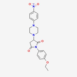 molecular formula C22H24N4O5 B5143243 1-(4-ethoxyphenyl)-3-[4-(4-nitrophenyl)-1-piperazinyl]-2,5-pyrrolidinedione 