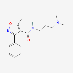 molecular formula C16H21N3O2 B5143256 N-[3-(dimethylamino)propyl]-5-methyl-3-phenyl-4-isoxazolecarboxamide 