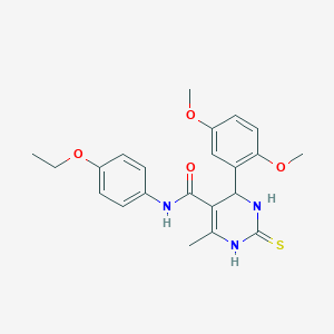 molecular formula C22H25N3O4S B5143257 4-(2,5-dimethoxyphenyl)-N-(4-ethoxyphenyl)-6-methyl-2-thioxo-1,2,3,4-tetrahydro-5-pyrimidinecarboxamide 