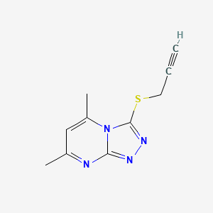molecular formula C10H10N4S B5143260 5,7-dimethyl-3-(2-propyn-1-ylthio)[1,2,4]triazolo[4,3-a]pyrimidine 