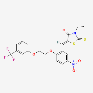 molecular formula C21H17F3N2O5S2 B5143316 3-ethyl-5-(5-nitro-2-{2-[3-(trifluoromethyl)phenoxy]ethoxy}benzylidene)-2-thioxo-1,3-thiazolidin-4-one 