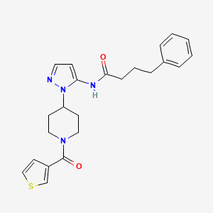 molecular formula C23H26N4O2S B5143331 4-phenyl-N-{1-[1-(3-thienylcarbonyl)-4-piperidinyl]-1H-pyrazol-5-yl}butanamide 