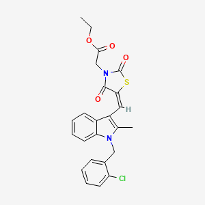 ethyl (5-{[1-(2-chlorobenzyl)-2-methyl-1H-indol-3-yl]methylene}-2,4-dioxo-1,3-thiazolidin-3-yl)acetate