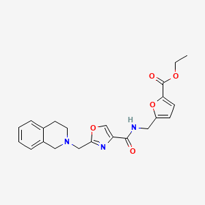 molecular formula C22H23N3O5 B5143364 ethyl 5-[({[2-(3,4-dihydro-2(1H)-isoquinolinylmethyl)-1,3-oxazol-4-yl]carbonyl}amino)methyl]-2-furoate 