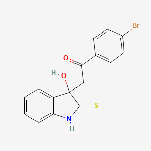 molecular formula C16H12BrNO2S B5143377 1-(4-bromophenyl)-2-(3-hydroxy-2-thioxo-2,3-dihydro-1H-indol-3-yl)ethanone 