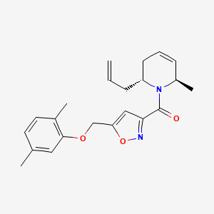molecular formula C22H26N2O3 B5143381 (2R*,6R*)-2-allyl-1-({5-[(2,5-dimethylphenoxy)methyl]-3-isoxazolyl}carbonyl)-6-methyl-1,2,3,6-tetrahydropyridine 
