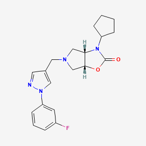 molecular formula C20H23FN4O2 B5143382 (3aS*,6aR*)-3-cyclopentyl-5-{[1-(3-fluorophenyl)-1H-pyrazol-4-yl]methyl}hexahydro-2H-pyrrolo[3,4-d][1,3]oxazol-2-one 