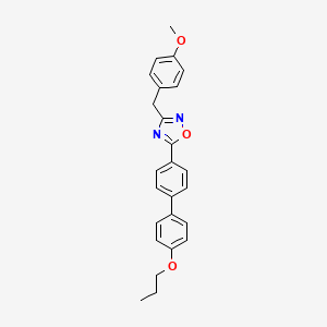 molecular formula C25H24N2O3 B5143410 3-(4-methoxybenzyl)-5-(4'-propoxy-4-biphenylyl)-1,2,4-oxadiazole 