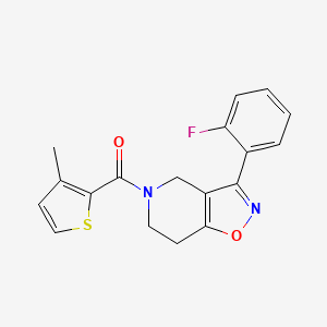 molecular formula C18H15FN2O2S B5143432 3-(2-fluorophenyl)-5-[(3-methyl-2-thienyl)carbonyl]-4,5,6,7-tetrahydroisoxazolo[4,5-c]pyridine 