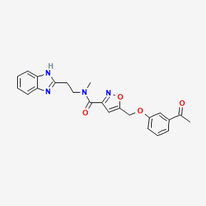 molecular formula C23H22N4O4 B5143446 5-[(3-acetylphenoxy)methyl]-N-[2-(1H-benzimidazol-2-yl)ethyl]-N-methyl-3-isoxazolecarboxamide 