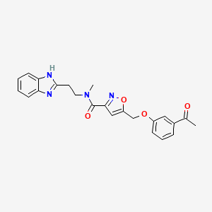 5-[(3-acetylphenoxy)methyl]-N-[2-(1H-benzimidazol-2-yl)ethyl]-N-methyl-3-isoxazolecarboxamide