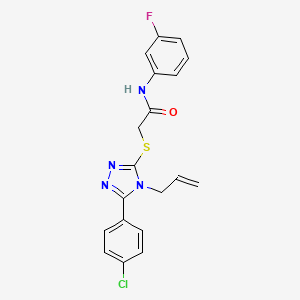 molecular formula C19H16ClFN4OS B5143473 2-{[4-allyl-5-(4-chlorophenyl)-4H-1,2,4-triazol-3-yl]thio}-N-(3-fluorophenyl)acetamide 