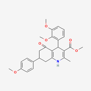 molecular formula C27H29NO6 B5143492 methyl 4-(2,3-dimethoxyphenyl)-7-(4-methoxyphenyl)-2-methyl-5-oxo-1,4,5,6,7,8-hexahydro-3-quinolinecarboxylate 