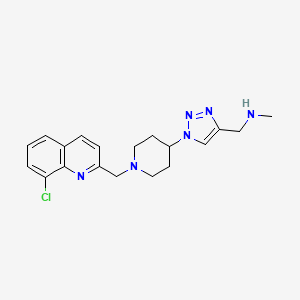 molecular formula C19H23ClN6 B5143495 [(1-{1-[(8-chloro-2-quinolinyl)methyl]-4-piperidinyl}-1H-1,2,3-triazol-4-yl)methyl]methylamine bis(trifluoroacetate) 