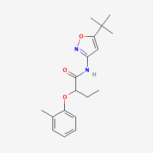 molecular formula C18H24N2O3 B5143509 N-(5-tert-butyl-3-isoxazolyl)-2-(2-methylphenoxy)butanamide 