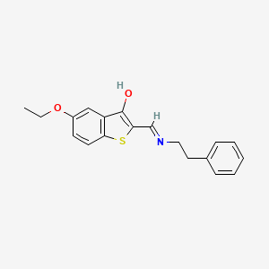 molecular formula C19H19NO2S B5143516 5-ethoxy-2-{[(2-phenylethyl)amino]methylene}-1-benzothiophen-3(2H)-one 