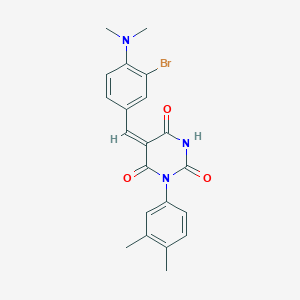 molecular formula C21H20BrN3O3 B5143525 5-[3-bromo-4-(dimethylamino)benzylidene]-1-(3,4-dimethylphenyl)-2,4,6(1H,3H,5H)-pyrimidinetrione 