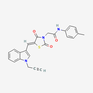 molecular formula C24H19N3O3S B5143530 2-(2,4-dioxo-5-{[1-(2-propyn-1-yl)-1H-indol-3-yl]methylene}-1,3-thiazolidin-3-yl)-N-(4-methylphenyl)acetamide 