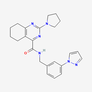 molecular formula C23H26N6O B5143544 N-[3-(1H-pyrazol-1-yl)benzyl]-2-(1-pyrrolidinyl)-5,6,7,8-tetrahydro-4-quinazolinecarboxamide 