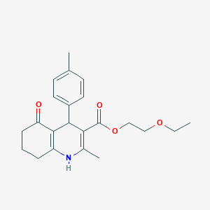 molecular formula C22H27NO4 B5143554 2-ethoxyethyl 2-methyl-4-(4-methylphenyl)-5-oxo-1,4,5,6,7,8-hexahydro-3-quinolinecarboxylate 