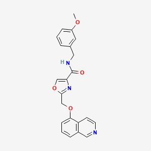 molecular formula C22H19N3O4 B5143576 2-[(5-isoquinolinyloxy)methyl]-N-(3-methoxybenzyl)-1,3-oxazole-4-carboxamide 
