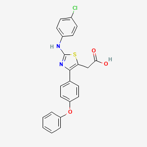 molecular formula C23H17ClN2O3S B5143613 [2-[(4-chlorophenyl)amino]-4-(4-phenoxyphenyl)-1,3-thiazol-5-yl]acetic acid 