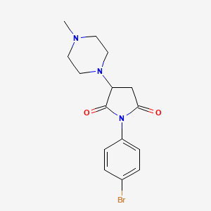 molecular formula C15H18BrN3O2 B5143625 1-(4-bromophenyl)-3-(4-methyl-1-piperazinyl)-2,5-pyrrolidinedione 
