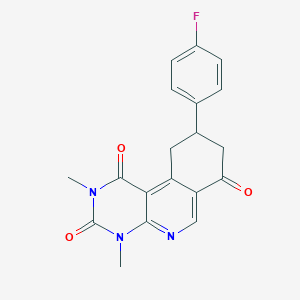 molecular formula C19H16FN3O3 B5143628 9-(4-fluorophenyl)-2,4-dimethyl-9,10-dihydropyrimido[4,5-c]isoquinoline-1,3,7(2H,4H,8H)-trione 