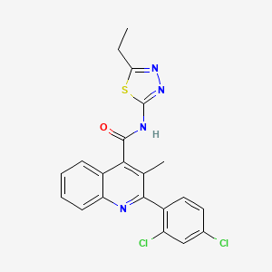 molecular formula C21H16Cl2N4OS B5143634 2-(2,4-dichlorophenyl)-N-(5-ethyl-1,3,4-thiadiazol-2-yl)-3-methyl-4-quinolinecarboxamide 