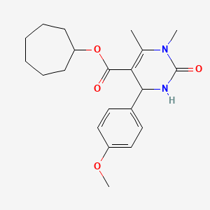 molecular formula C21H28N2O4 B5143661 cycloheptyl 4-(4-methoxyphenyl)-1,6-dimethyl-2-oxo-1,2,3,4-tetrahydro-5-pyrimidinecarboxylate 