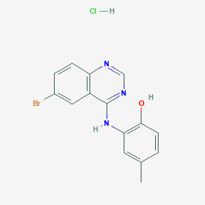 molecular formula C15H13BrClN3O B5143680 2-[(6-bromo-4-quinazolinyl)amino]-4-methylphenol hydrochloride 