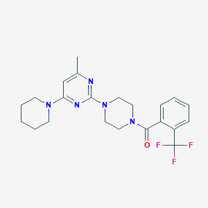 molecular formula C22H26F3N5O B5143685 4-methyl-6-(1-piperidinyl)-2-{4-[2-(trifluoromethyl)benzoyl]-1-piperazinyl}pyrimidine 