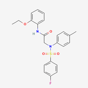 molecular formula C23H23FN2O4S B5143708 N~1~-(2-ethoxyphenyl)-N~2~-[(4-fluorophenyl)sulfonyl]-N~2~-(4-methylphenyl)glycinamide 