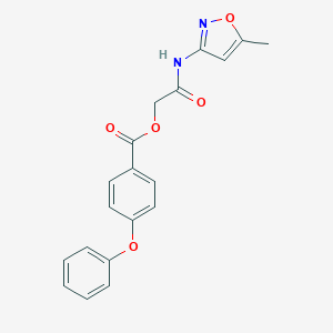molecular formula C19H16N2O5 B514372 2-[(5-Methyl-3-isoxazolyl)amino]-2-oxoethyl 4-phenoxybenzoate CAS No. 774555-57-6