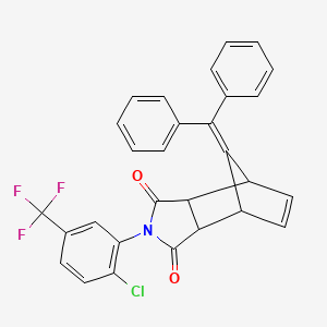 molecular formula C29H19ClF3NO2 B5143723 4-[2-chloro-5-(trifluoromethyl)phenyl]-10-(diphenylmethylene)-4-azatricyclo[5.2.1.0~2,6~]dec-8-ene-3,5-dione 